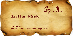 Szaller Nándor névjegykártya