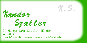 nandor szaller business card