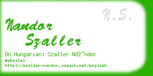 nandor szaller business card